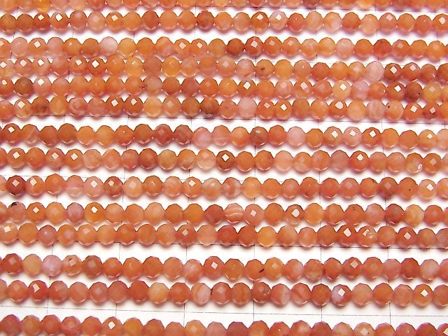 Hochwertig! Rote Achat (Südlicher Roter Achat) Facettiert Rund 3mm 1Strang Perlen (ca. 15 Zoll/37 cm)