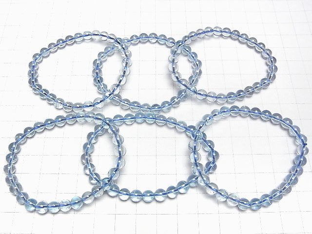 Hochwertiger himmelblauer Topas AAA Rund 6mm Armband