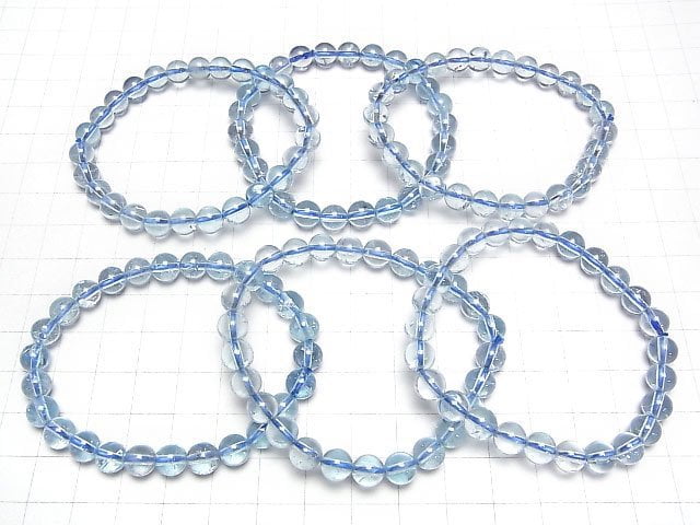Hochwertiger himmelblauer Topas AAA Rund 7mm Armband