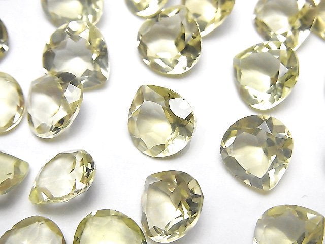 高品質檸檬石英 AAA 裸石 栗子形刻面 10x10mm 3顆