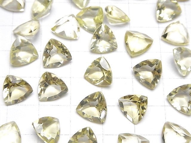 Hochwertiger Zitronenquarz AAA Lose Stein Dreieck facettiert 10x10mm 3 Stück