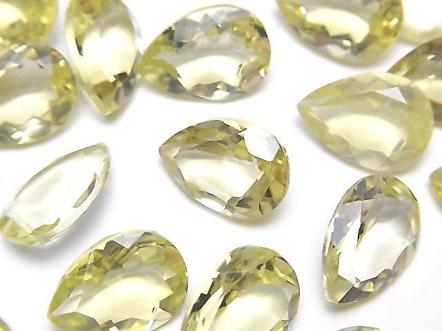 High Quality Lemon Quartz AAA Loose stone Pear shape Faceted 14x10mm 2pcs