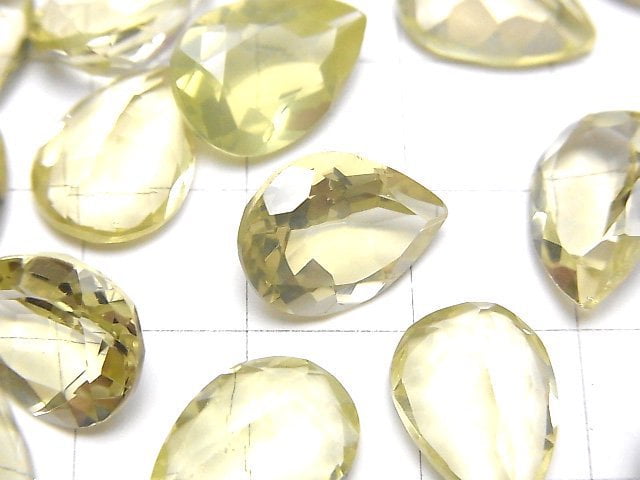 High Quality Lemon Quartz AAA Loose stone Pear shape Faceted 14x10mm 2pcs