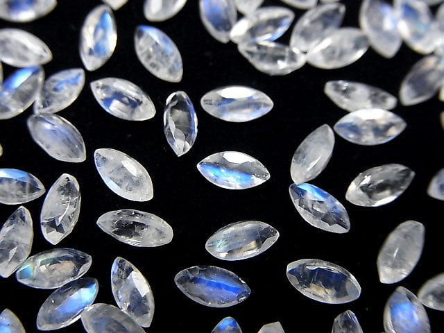 高品質彩虹月光石 AAA 級 - 散石 欖尖形刻面 6x3mm 5顆