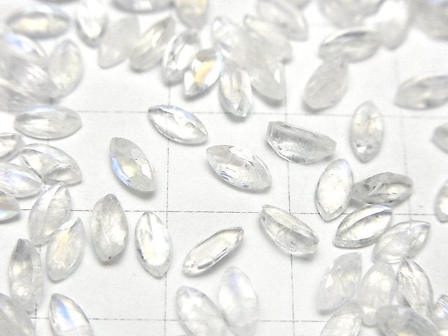 高品質彩虹月光石 AAA 級 - 散石 欖尖形刻面 6x3mm 5顆