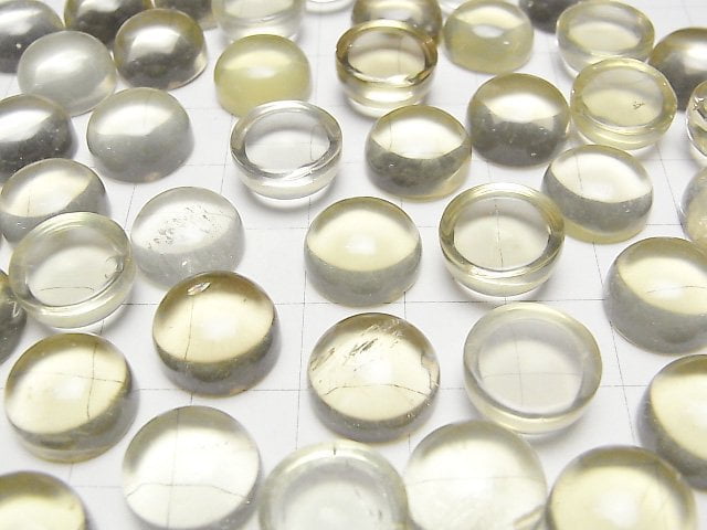 Hochwertiger Zitronenquarz AAA- Rund Cabochon 12x12mm 2Stk