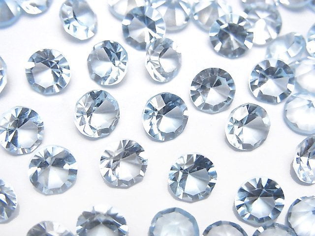 High Quality Sky Blue Topaz AAA Loose stone Round Concave Cut 6x6mm 2pcs