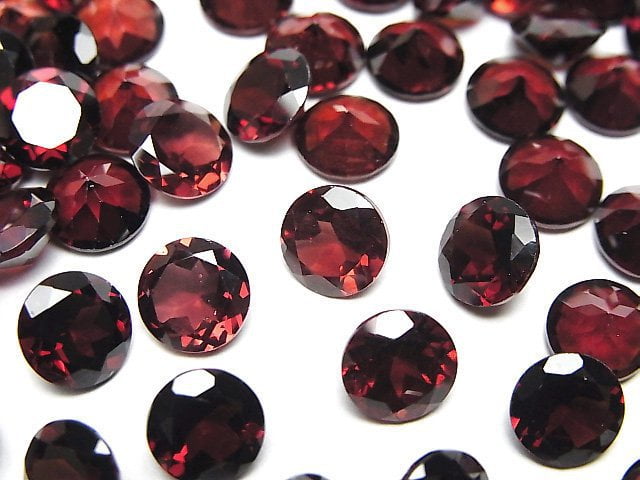 高品質莫三比克石榴石 AAA 圓形刻面裸石 7x7毫米 3顆裝