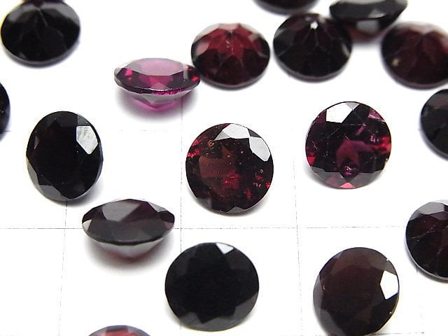 莫三比克石榴石 AAA - 裸石 圓刻面 8x8mm 3顆