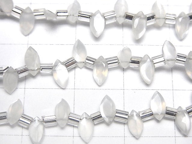 Pierre de lune blanche de haute qualité AAA - Marquise facettée 6x3mm 1 fil de perles (18 pièces)