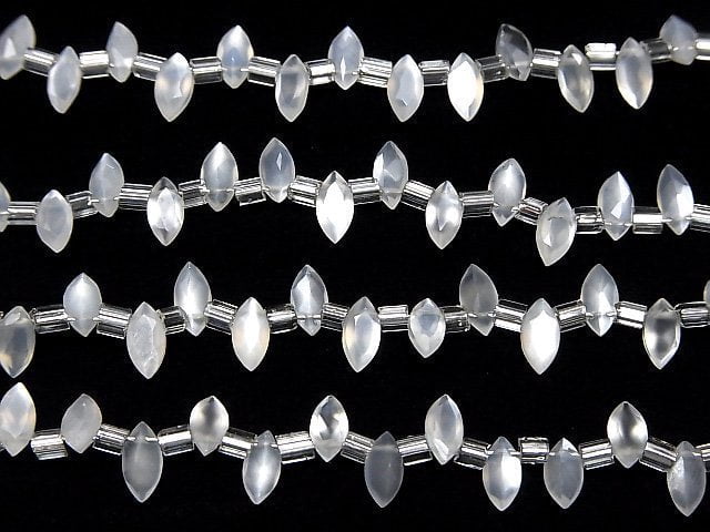 Pierre de lune blanche de haute qualité AAA - Marquise facettée 6x3mm 1 fil de perles (18 pièces)