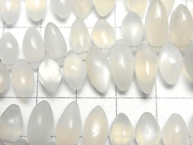 High Quality White Moonstone AA++ Marquise Rice (Smooth) half or 1strand beads (aprx.7inch/18cm)