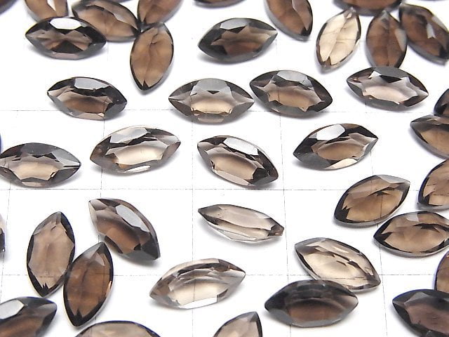 Hochwertiger rauchiger Quarz AAA lose Steine Marquise facettiert 10x5mm 5 Stück