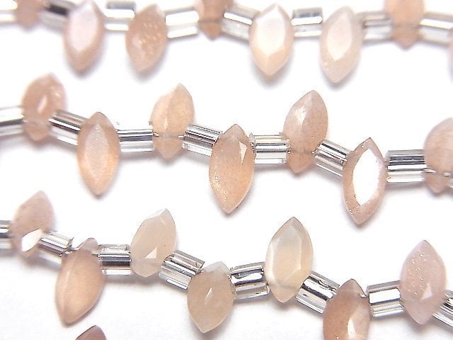 High Quality Peach Moonstone AA++ Marquise Faceted 6x3mm 1strand (18pcs)