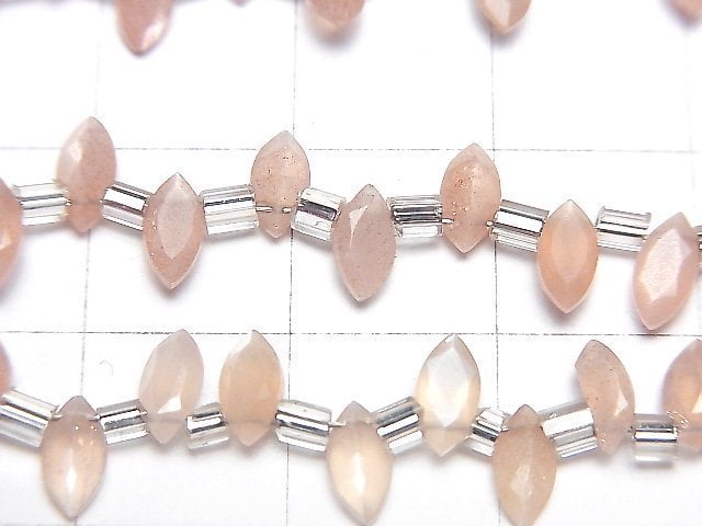 High Quality Peach Moonstone AA++ Marquise Faceted 6x3mm 1strand (18pcs)