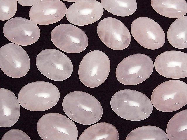 Rosenquarz AA++ ovaler Cabochon 20x15mm 2 Stück