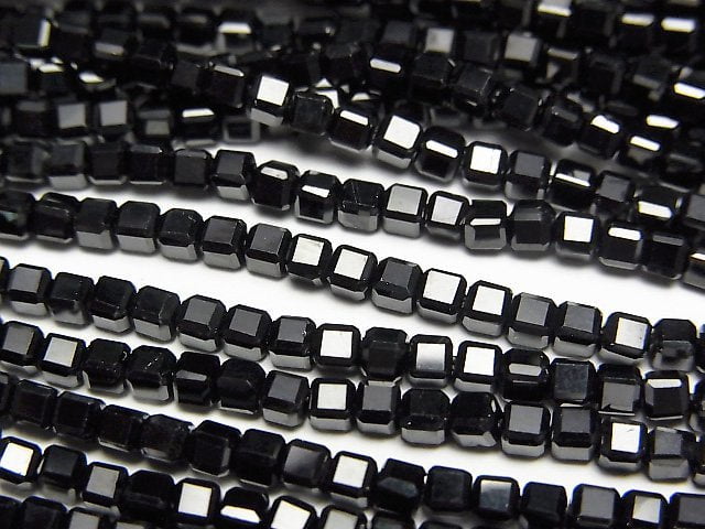 High Quality! Black Spinel AAA Cube Shape 2x2x2mm 1strand beads (aprx.15inch/37cm)
