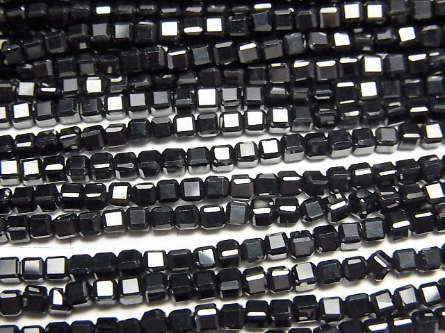 High Quality! Black Spinel AAA Cube Shape 2x2x2mm 1strand beads (aprx.15inch/37cm)
