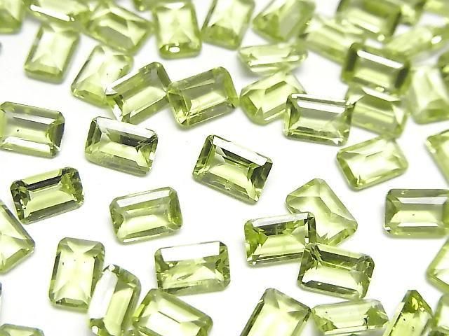 高品質橄欖石 AAA - 裸石 長方形刻面 6x4mm 5顆