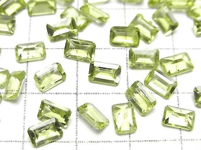 高品質橄欖石 AAA - 裸石 長方形刻面 6x4mm 5顆