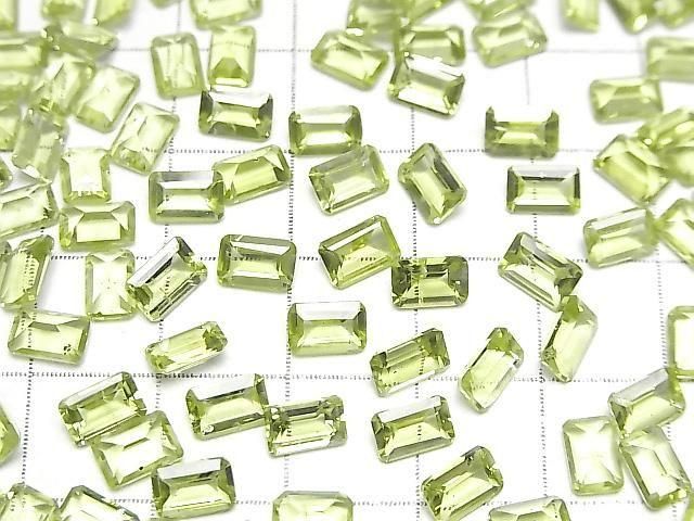 高品質橄欖石 AAA - 裸石 長方形刻面 6x4mm 5顆