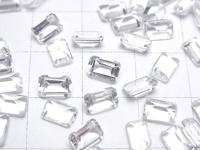 High Quality White Topaz AAA Loose stone Rectangle Faceted 6x4mm 10pcs