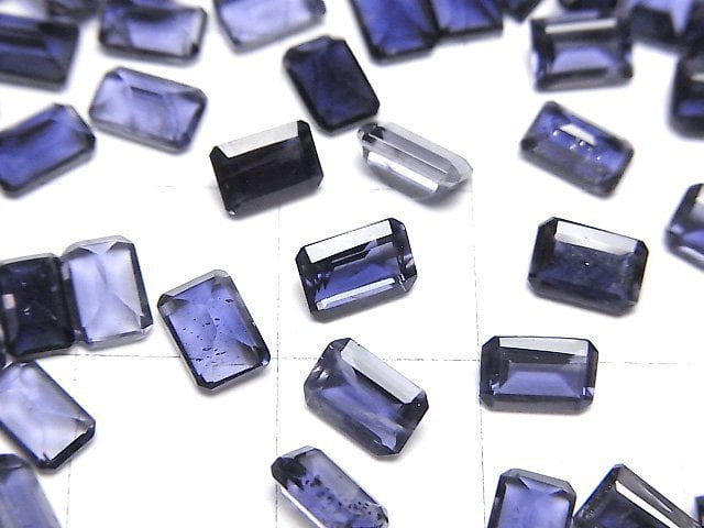 High Quality Iolite AAA- Loose stone Rectangle Faceted 6x4mm 5pcs