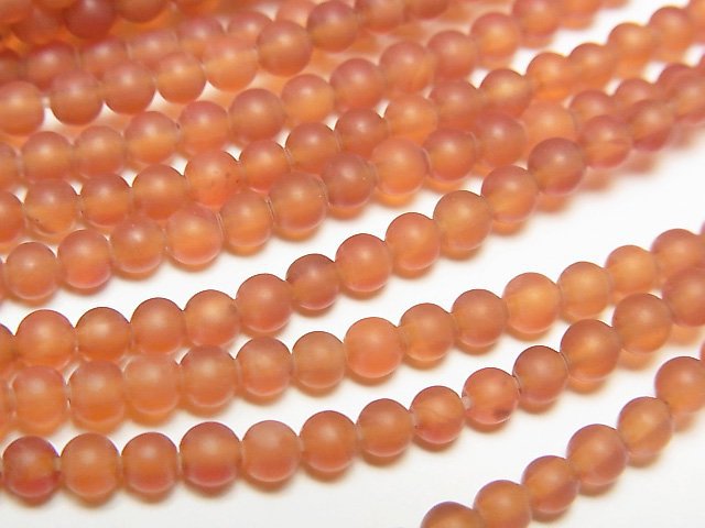 霧面康乃馨紅玉髓圓珠 3mm 1串 (約15英寸/38公分)