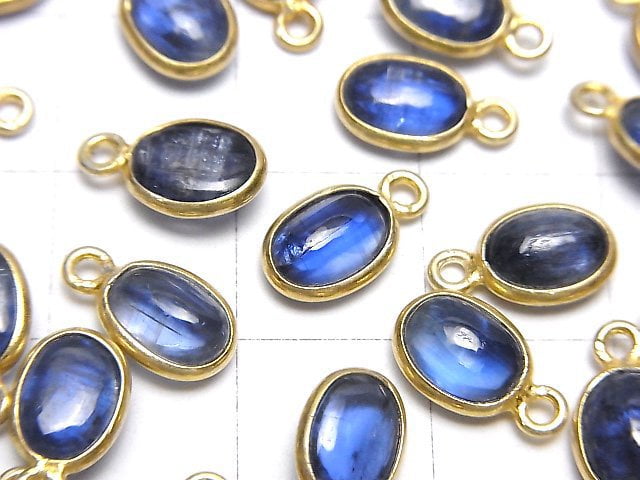 High Quality Kyanite AAA- Bezel Setting Oval 8x6mm 18KGP 2pcs