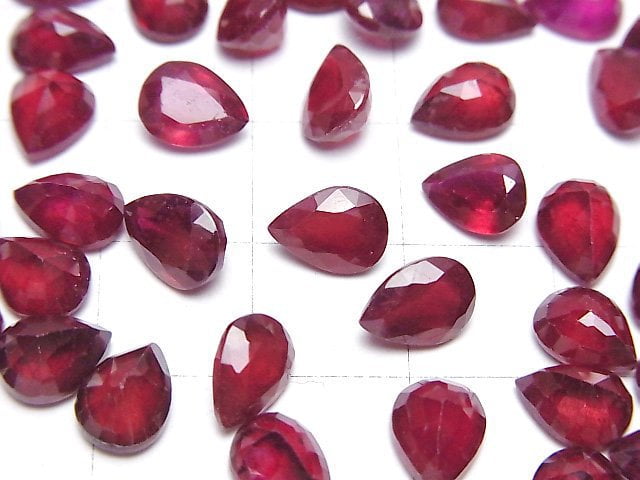 Hochwertiger Rubin AA++ loser Stein tropfenförmig facettiert 8x6mm 1 Stück