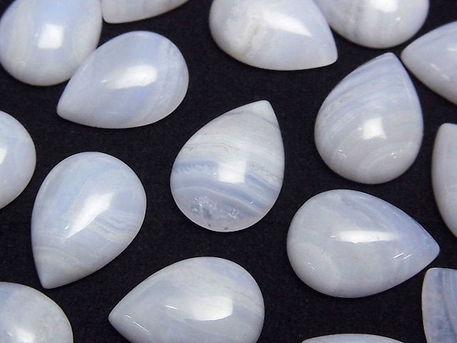 藍紋瑪瑙 AA++ 梨形素面 18x13mm 1顆