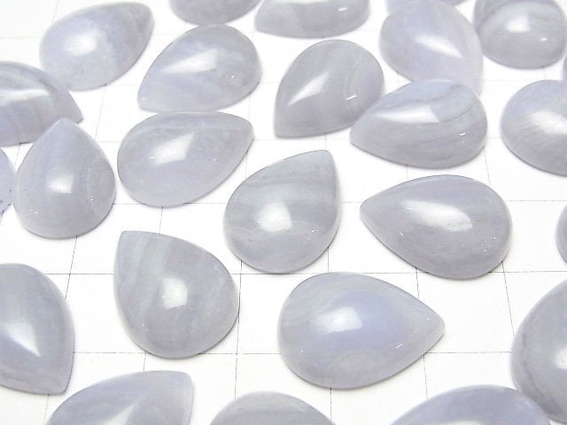 Blauer Spitzenachat AA++ Tropfenform Cabochon 18x13mm 1 Stück