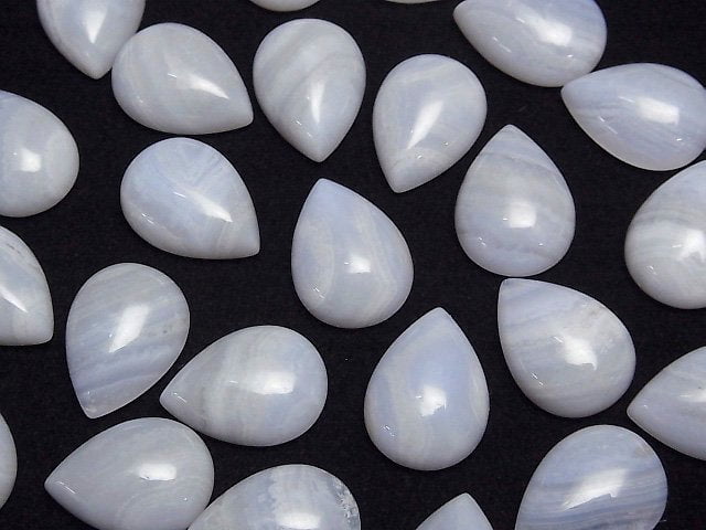 Blauer Spitzenachat AA++ Tropfenform Cabochon 18x13mm 1 Stück