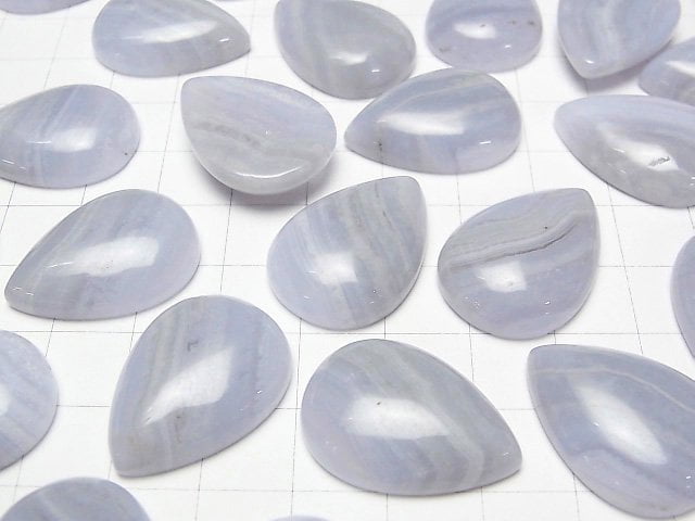 Blauer Spitzenachat AA++ Tropfenform Cabochon 25x18mm 1 Stück