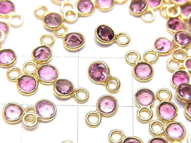 High Quality Pink Tourmaline AAA- Bezel Setting Round Faceted 4x4mm 3pcs