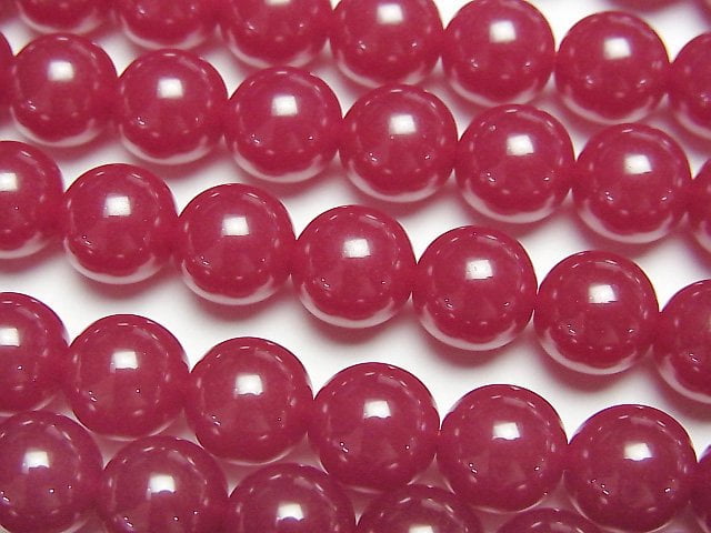 人造紅寶石 AAA 圓形 8mm 1/4 或 1 串珠(約 15 英寸/36 公分)