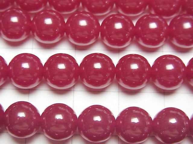 人造紅寶石 AAA 圓形 8mm 1/4 或 1 串珠(約 15 英寸/36 公分)