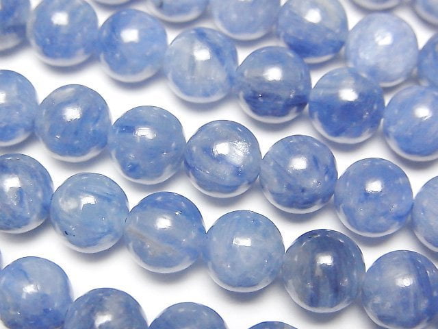 藍晶石 AA++ 圓珠 8mm 1/4 或 1 串珠(約 15 英寸/36 公分)