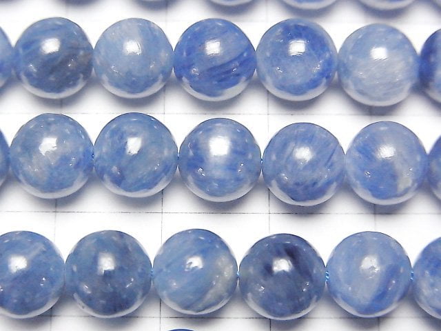 藍晶石 AA++ 圓珠 8mm 1/4 或 1 串珠(約 15 英寸/36 公分)