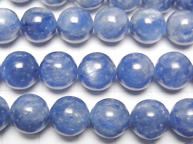 藍晶石 AA++ 圓珠 10mm 1/4 或 1 串珠 (約 15 英寸/36 公分)