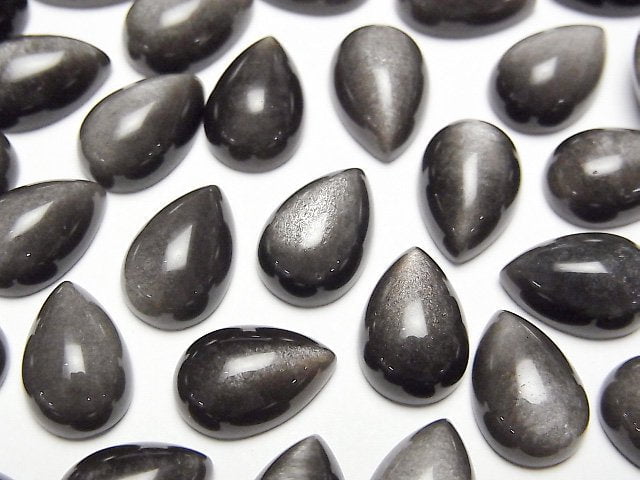 銀曜石 AAA 級梨形蛋面 12x8mm 4顆