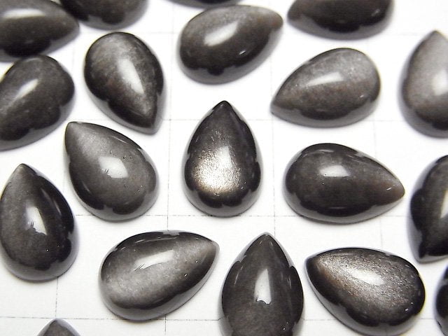 銀曜石 AAA 級梨形蛋面 12x8mm 4顆