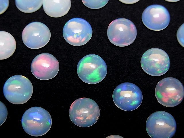 High Quality Ethiopian Opal AAA Round Cabochon 7x7mm 5pcs