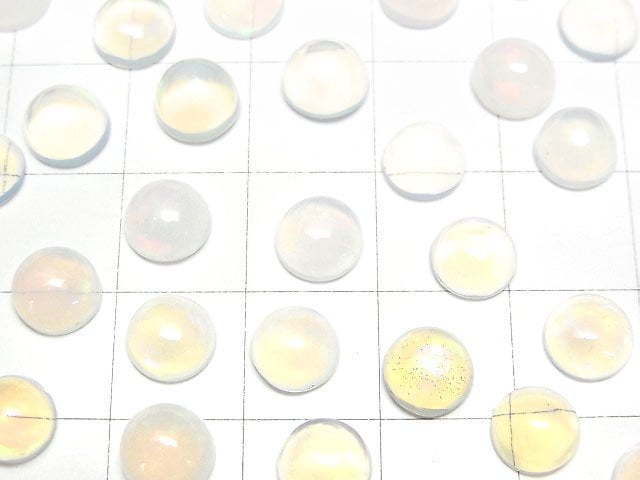 High Quality Ethiopian Opal AA++ Round Cabochon 7x7mm 5pcs