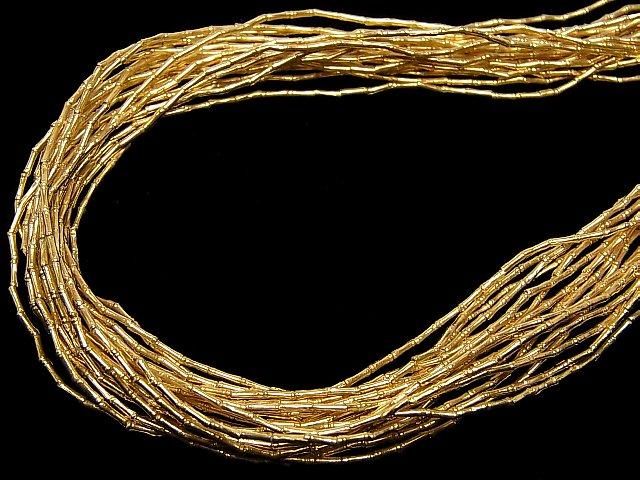 Karen Silver Tube 4x1x1mm 18KGP 1/8 or 1-strand beads (approx. 25inch/62cm)