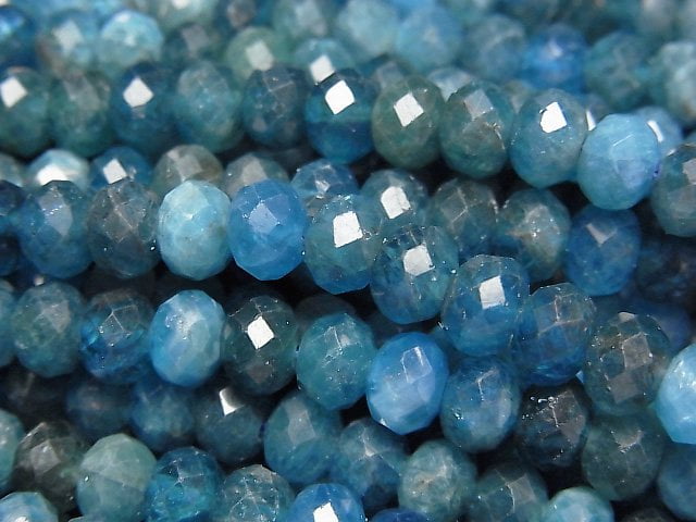 High Quality! Apatite AA Faceted Button Rondelle 5.5x5.5x4mm half or 1strand beads (aprx.15inch/37cm)