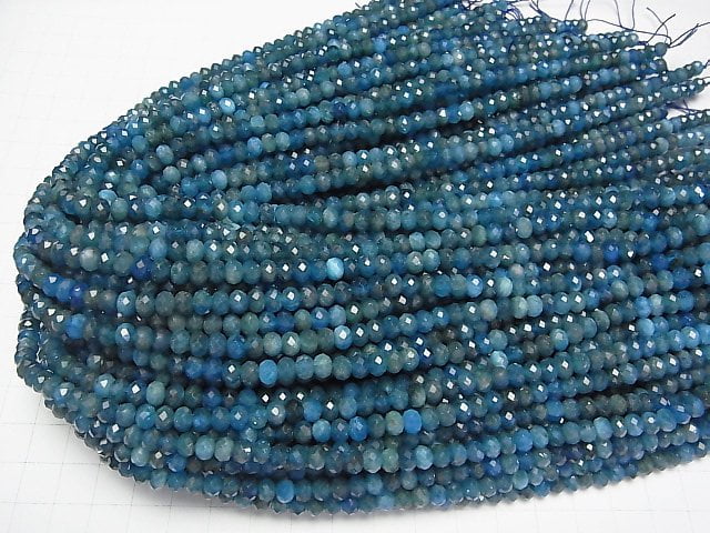Hochwertig! Apatit AA facettierte Knopf-Rondelle 5.5x5.5x4mm halb oder 1 Strang Perlen (ca. 15 Zoll/37 cm)