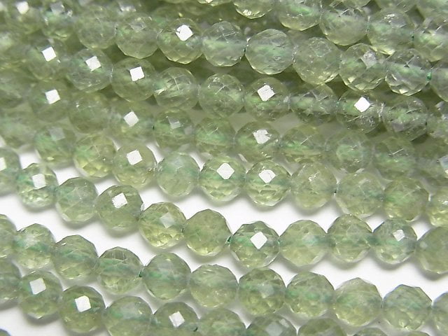 High Quality! Green Apatite AA++ Faceted Round 4mm 1strand beads (aprx.15inch/37cm)