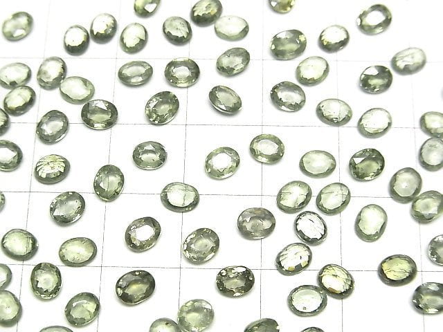 Hochwertiger grüner Saphir AAA- Lose Stein Oval Facettiert 5x4mm 3 Stück
