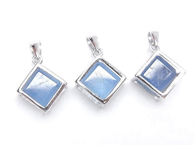 Aquamarine AAA- Dice Pendant 15x15mm Silver925 1pc
